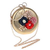 Women Evening Bag Polyester All Seasons Formal Event/Party Wedding Bowling Flower Kiss Lock Red Silver Black Gold Blue
