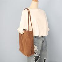 Women Shoulder Bag Suede All Seasons Casual Barrel Magnetic Brown