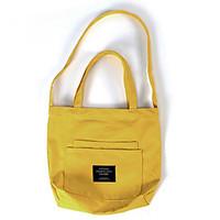 Women Shoulder Bag Canvas All Seasons Casual Shopper Magnetic Arm Green Yellow Pool