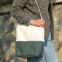 Women Shoulder Bag Canvas All Seasons Casual Shopper Zipper Gray Pool
