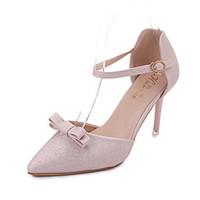 Women\'s Sandals Summer Comfort PU Outdoor Walking Stiletto Heel Buckle Blushing Pink Beige White