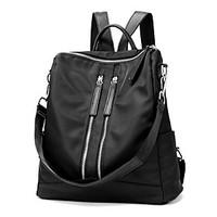 Women Backpack Oxford Cloth All Seasons Casual Outdoor Camping Hiking Zipper Black