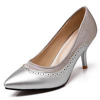 Women\'s Shoes Stiletto Heel/Pointed Toe Heels Office Career/Dress Black/Green/Purple/Red/Silver/Beige