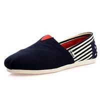 Women\'s Loafers Slip-Ons Comfort Canvas Spring Casual Screen Color Blue Black Flat