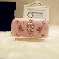 Women Evening Bag PU All Seasons Event/Party Party Evening Club Baguette Snap Blushing Pink