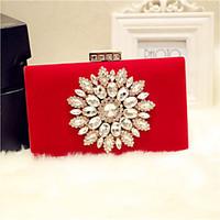 Women Evening Bag PU All Seasons Event/Party Party Evening Club Baguette Magnetic Red Black