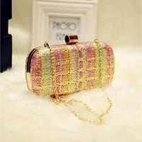 Women Evening Bag PU All Seasons Event/Party Party Evening Club Baguette Magnetic Rainbow