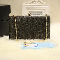 Women Evening Bag PU All Seasons Event/Party Party Evening Club Baguette Magnetic Black White