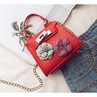 Women Clutch PU All Seasons Casual Baguette Floral Clasp Lock khaki Brown Gray Blushing Pink Red