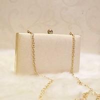 Women Evening Bag PU All Seasons Event/Party Party Evening Club Baguette Magnetic White Champagne