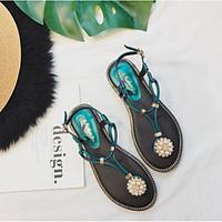 womens sandals comfort pu spring casual blushing pink green black flat