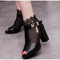 womens heels comfort pu spring casual black white flat