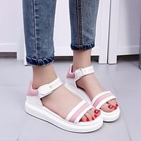 womens sandals comfort pu spring casual blushing pink black flat