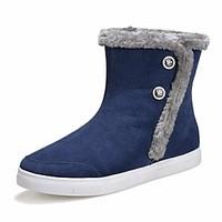 womens boots comfort pu spring casual blue gray black flat