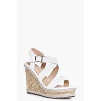 Woven Strap Espadrille Wedge - white