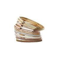 Womens Glitter Bangle Pack, Gold Colour