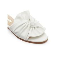 Womens PENNY White Bow Slider Sandals, White