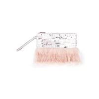 Womens Feather Clutch Bag, Silver Colour