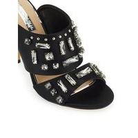 Womens CHORUS Embellished Mules, Black