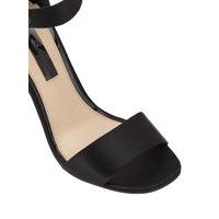 Womens CORA Satin Barely There Sandals, Black