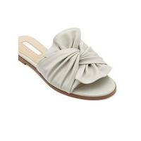 womens penny grey bow slider sandals grey