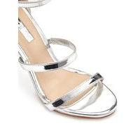Womens CAIT 3 Strap Barely There Sandals, Silver Colour
