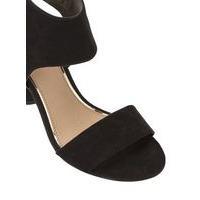 Womens CASPER Two Part Heeled Sandals, Black