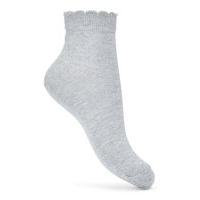 Womens Metallic Cropped Ankle Socks, Grey