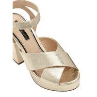 Womens CABARET Platform Sandals, Gold Colour