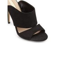 Womens CHIC CURVE Black High Mule Sandals, Black