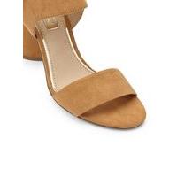 Womens CASPER Two Part Heeled Sandals, Tan