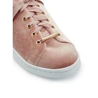 womens elodie pink velvet trainers pink