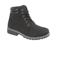 Womens Peak Lace Up Worker Boots In Black