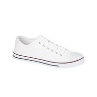Womens Baltimore Low Top Lace Up Canvas Trainers In White