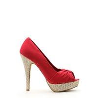 woven platform peep toe canvas shoes