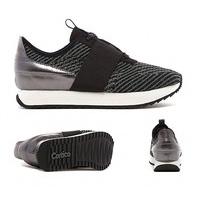 Womens Racer Strap Knit Runner Trainer