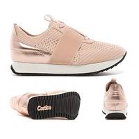 Womens Racer Strap Knit Runner Trainer