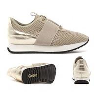 Womens Racer Strap Knit Runner Trainer