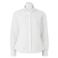 Womens White Concealed Button Semi-Fitted Shirt 18 - Savile Row