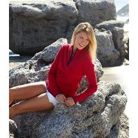 Womens Lambswool Tipped Zip Neck Jumper S Rich Rose/Blueberry