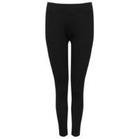 womens ladies petite size plain black thick stretch luxe leggings with ...