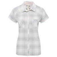 Women\'s Ladies pure cotton short sleeve button fastening classic collar crinkle check shirt