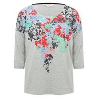 womens ladies floral print three quarter length sleeve casual top