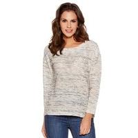 womens ladies three quarter length sleeve space dye knit sweatshirt