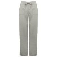 Women\'s Ladies plain lightweight full length drawstring tie waist wide leg linen trousers