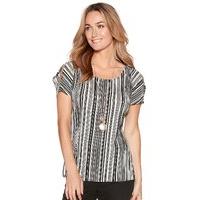 womens ladies sleeveless v neck plisse pleat stripe print wrap top