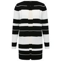 Women\'s Ladies pure cotton long sleeve open edge to edge colour block Striped light knit coatigan
