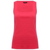 Women\'s Ladies plain basic pure cotton sleeveless square neck jersey vest top