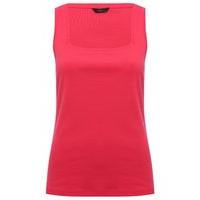 womens ladies plain basic pure cotton sleeveless square neck jersey ve ...