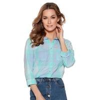 womens ladies pure cotton three quarter length sleeve chest pocket pas ...